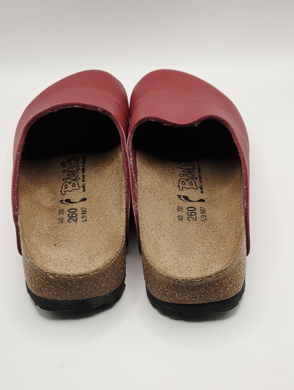 Birki’s By Birkenstock Camden Clogs/Red Pebble Leather Size 40/US Ladies Size 9 - Picture 7 of 7